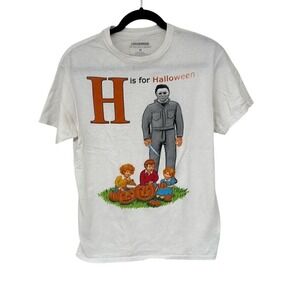 Halloween Mens White Michael Myers H is for Halloween Horror Tee T-Shirt Medium